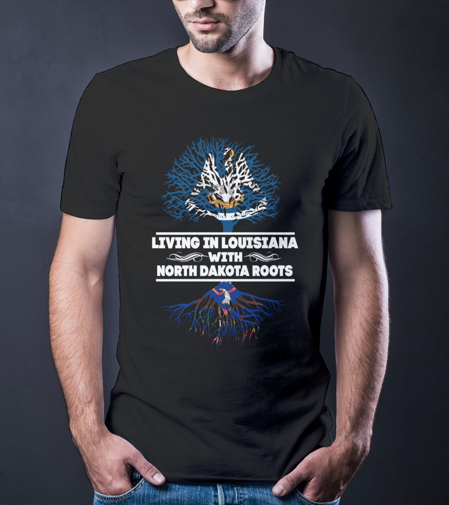 Louisiana Pelican And North Dakota Eagle Roots Connection T-Shirt