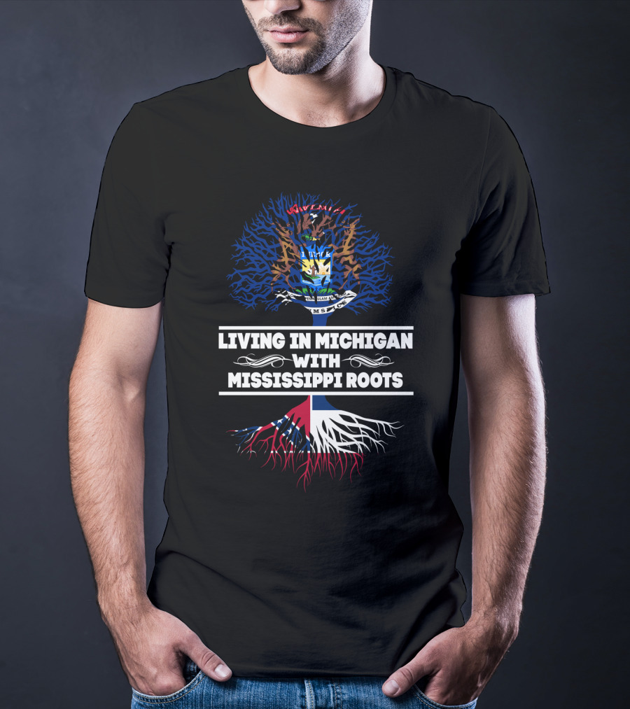 Michigan Heritage Blends With Mississippi Ancestry State Pride T-Shirt