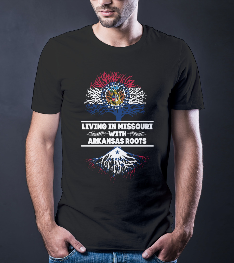 Missouri Pride Arkansas Heritage Tree Flag T-Shirt