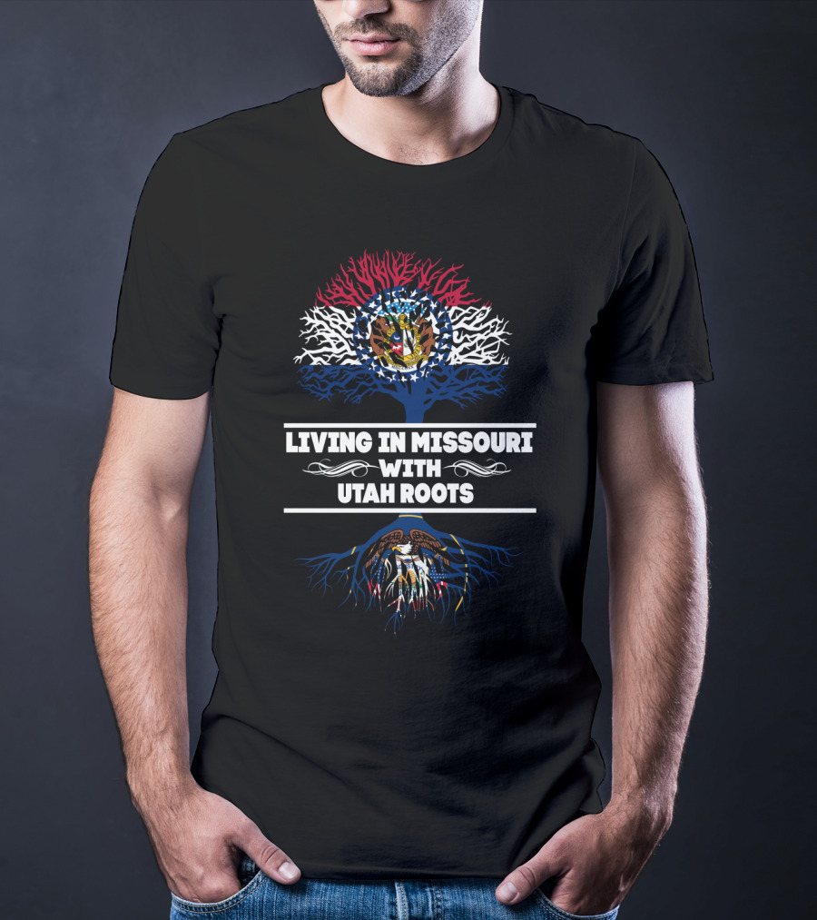 Missouri And Utah State Pride Tree Design Family Heritage Connection T-Shirt