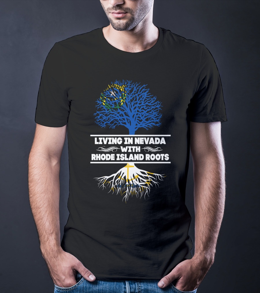 Nevada Resident With Deep Rhode Island Heritage Featuring Vibrant Tree T-Shirt