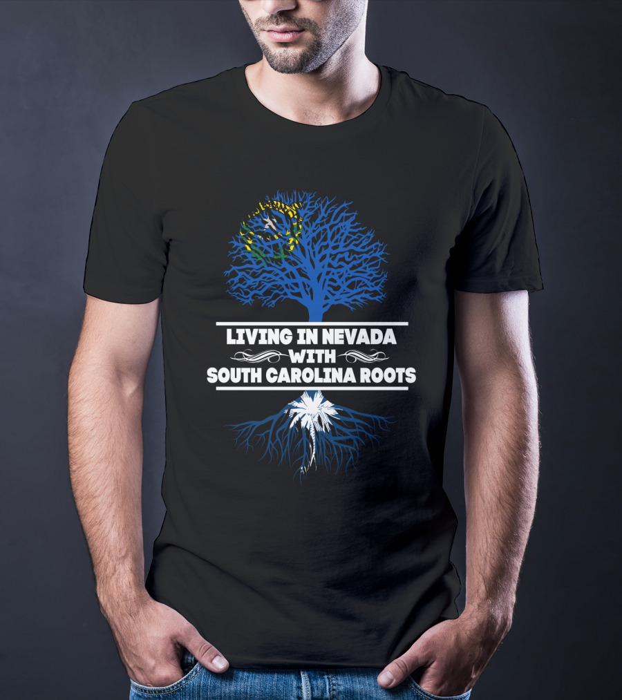 Nevada Living South Carolina Roots Blue Tree Flag T-Shirt