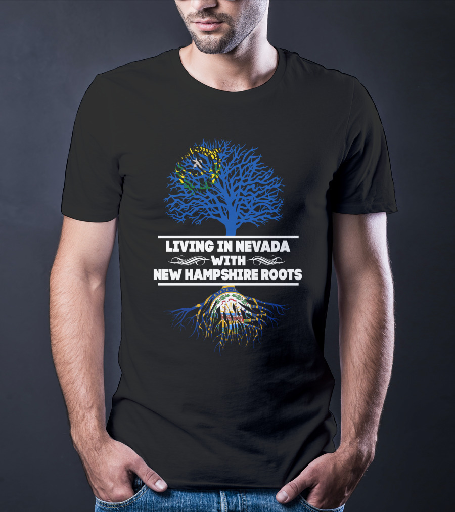 Nevada Lifestyle Blended With Deep New Hampshire Heritage And State Symbols T-Shirt