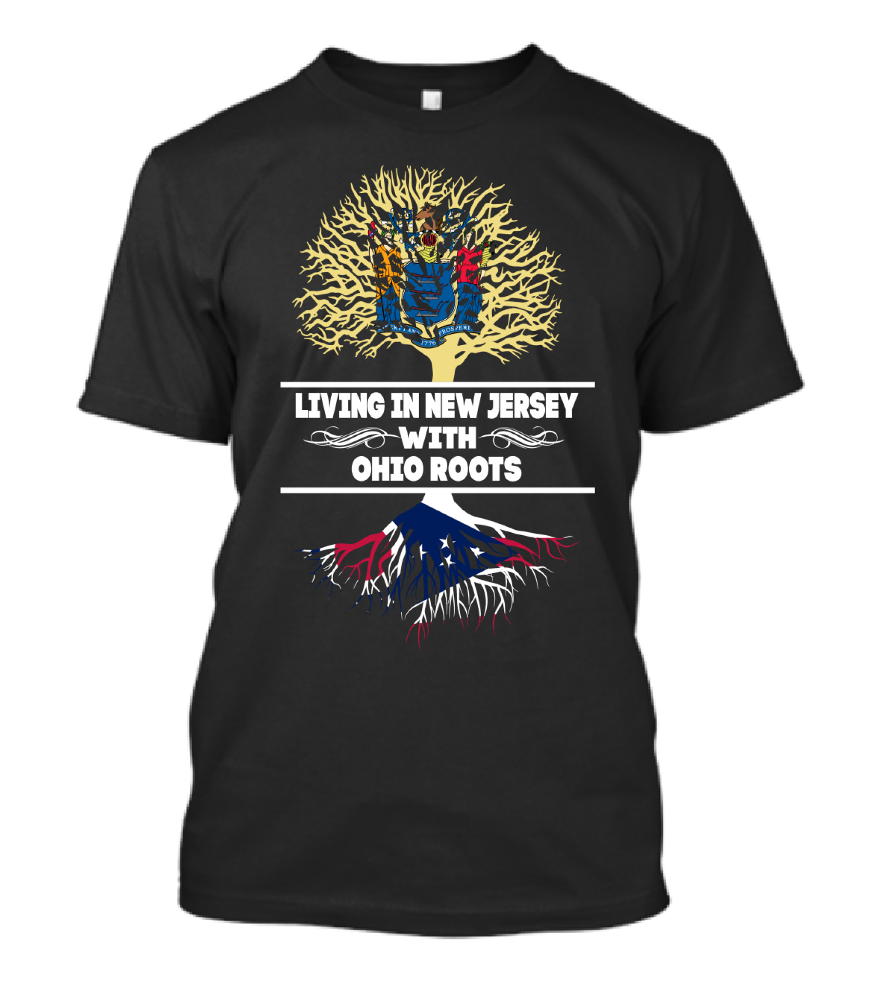 New Jersey Life Ohio Heritage Tree Graphic Roots Connection T-Shirt