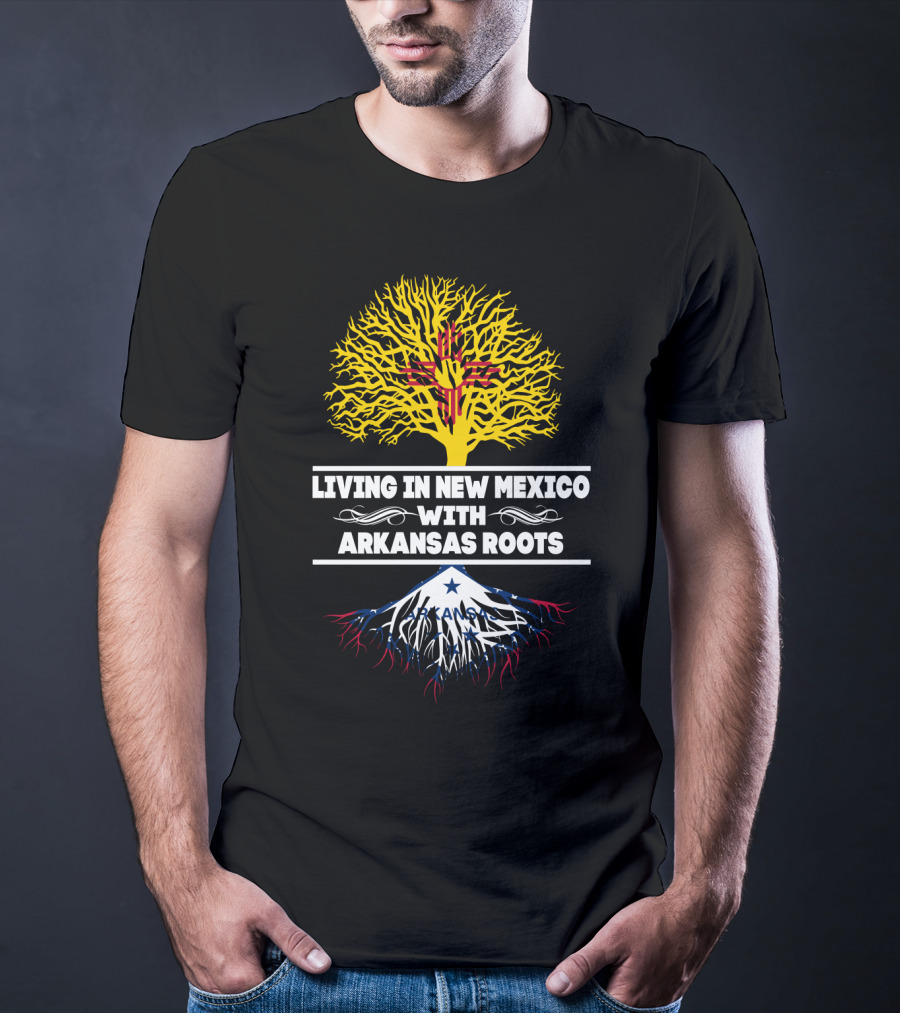 Living In New Mexico With Arkansas Roots Zia Symbol Tree State Heritage Connection T-Shirt