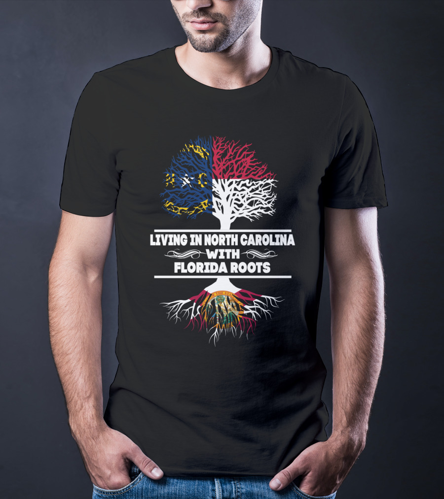 Vibrant State Pride: Living In North Carolina With Strong Florida Roots Tree T-Shirt