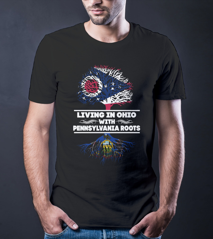 Ohio Flag Tree With Pennsylvania Roots Connection T-Shirt