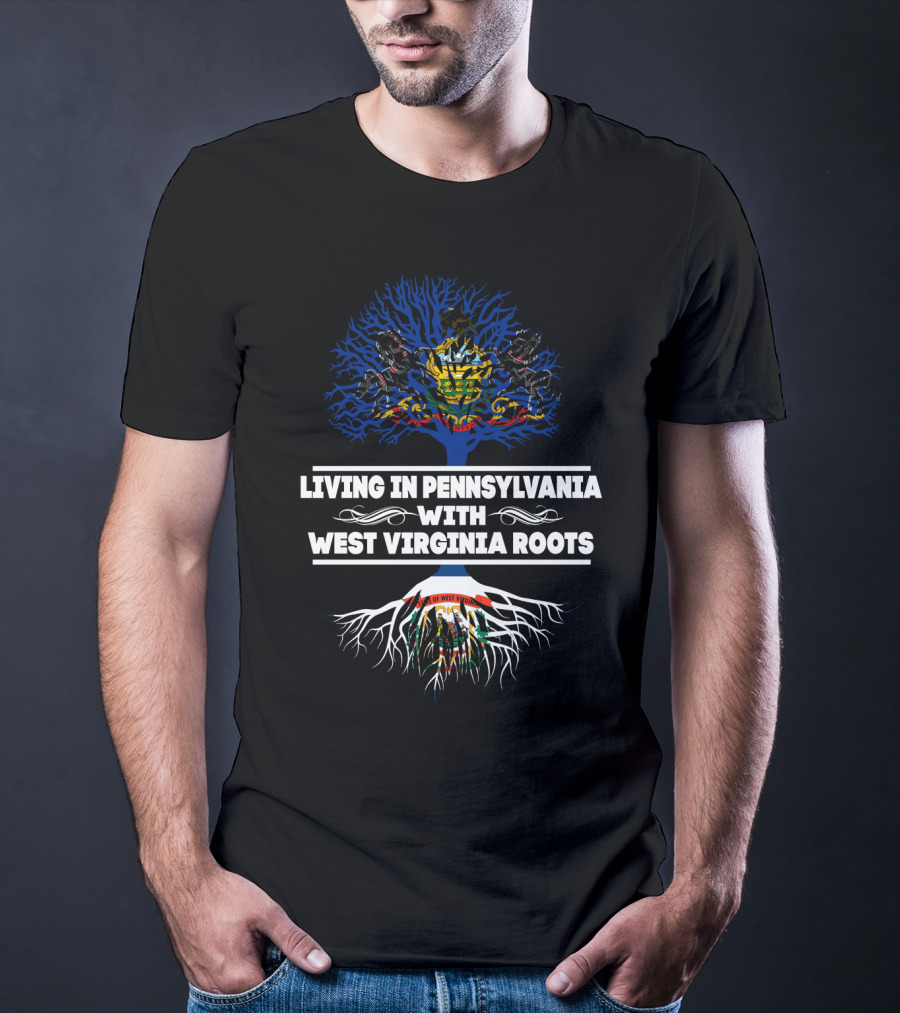 Pennsylvania Living West Virginia Roots Tree With State Crests T-Shirt