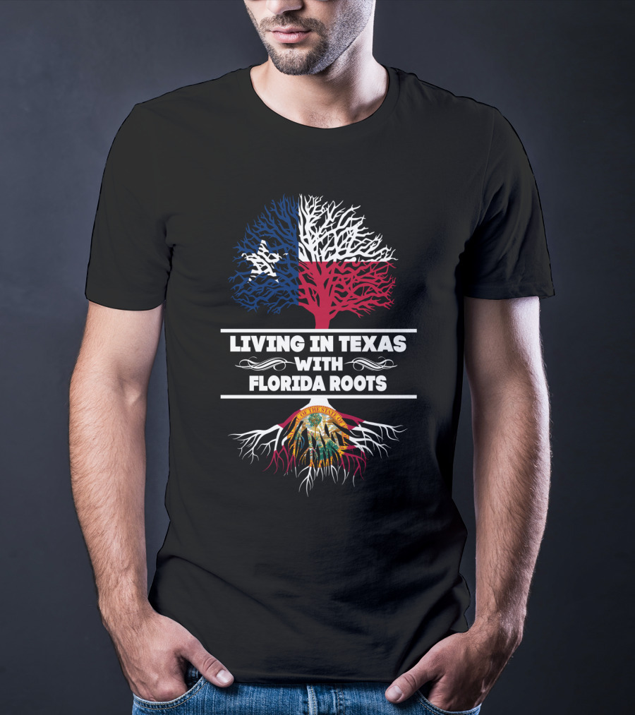 Texas Pride With Deep Florida Roots Symbolized By Flag-Inspired Tree T-Shirt