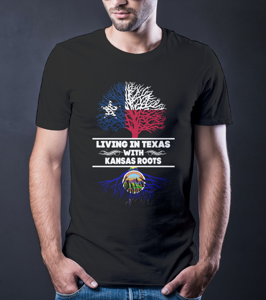 Texas Pride Kansas Heritage Tree With Roots State Connection T-Shirt