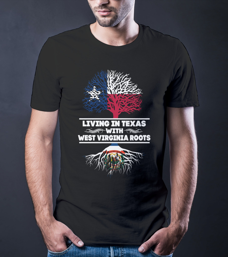 Texas Flag Tree With West Virginia Roots Symbolism T-Shirt
