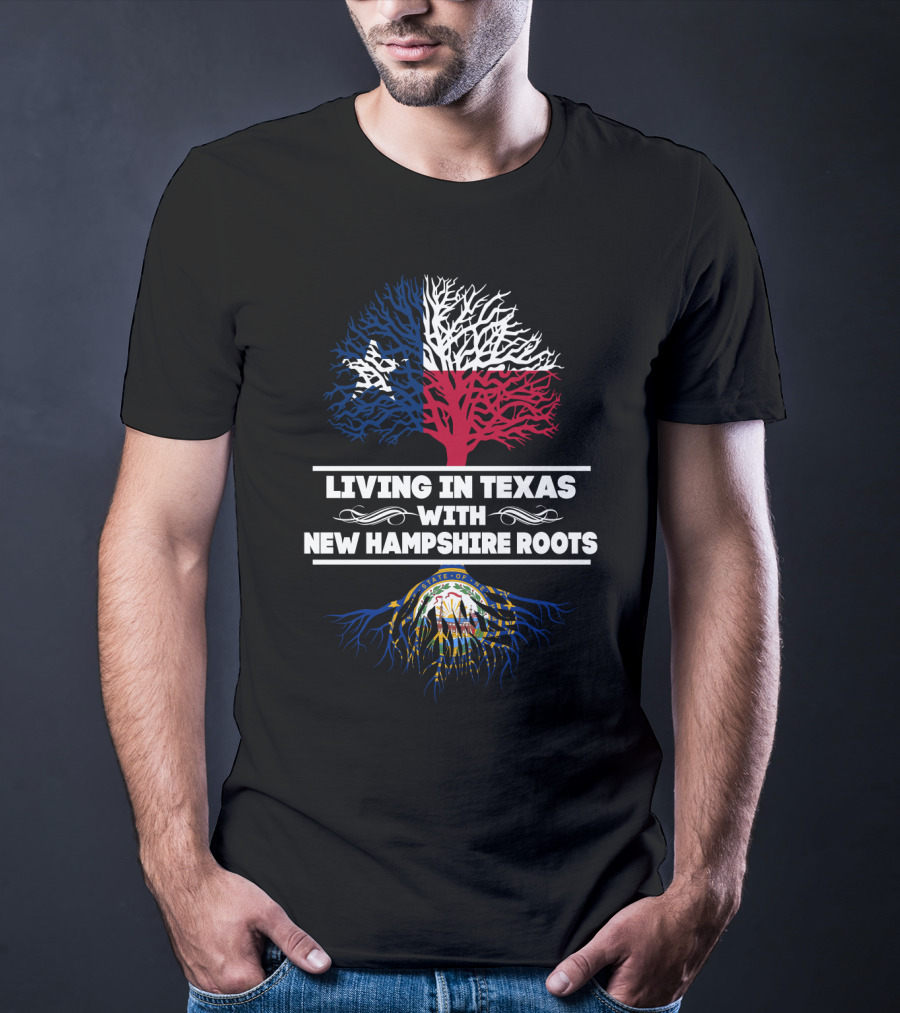 Texas Heritage Meets New Hampshire Ancestry With Flag-Inspired Roots And Lone Star Symbolism T-Shirt