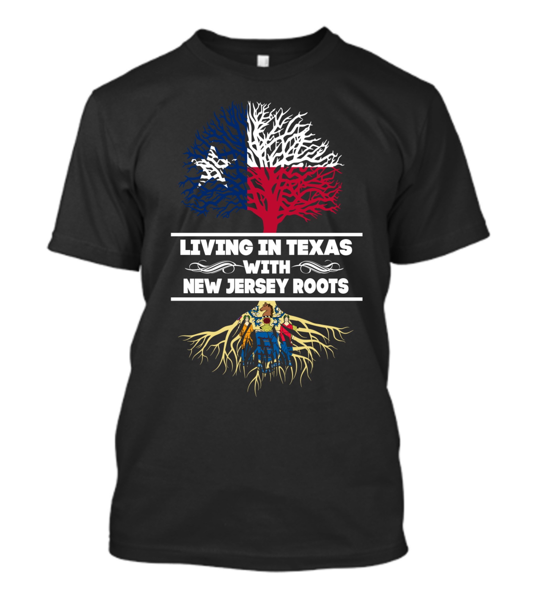 Texas Pride With New Jersey Heritage Tree T-Shirt