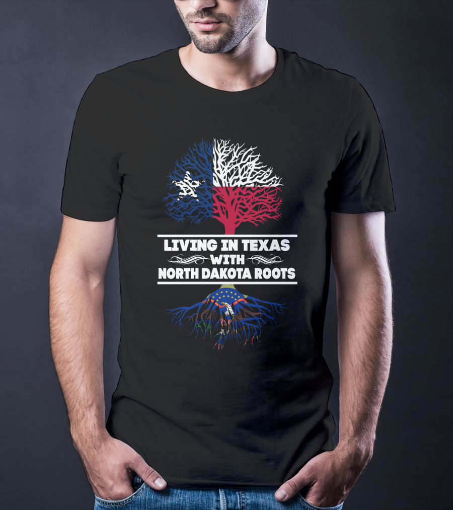 Texas Pride With North Dakota Heritage: Dual State Roots In T-Shirt