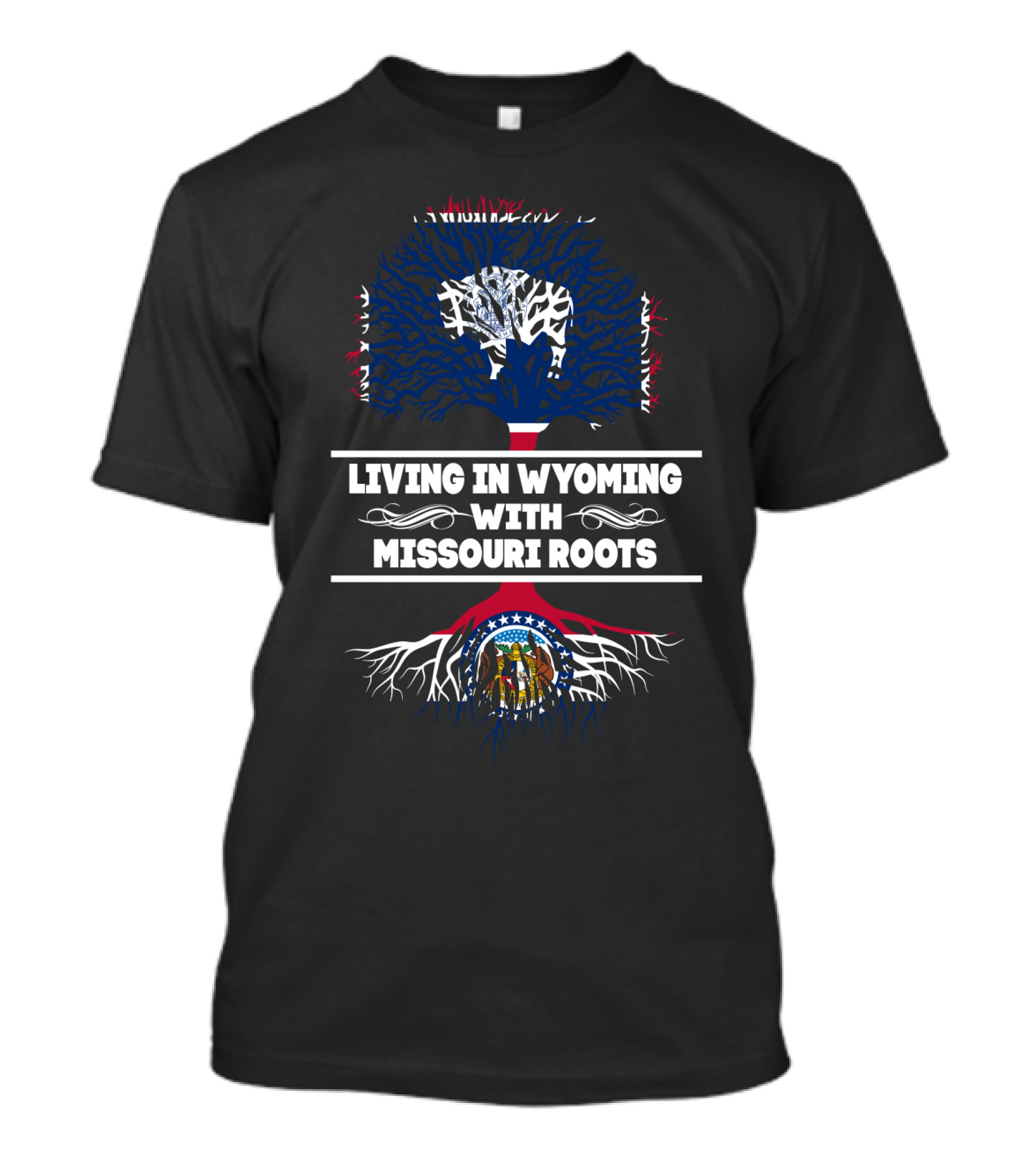 Wyoming Lifestyle While Celebrating Deep Missouri Heritage With State-Themed Tree T-Shirt