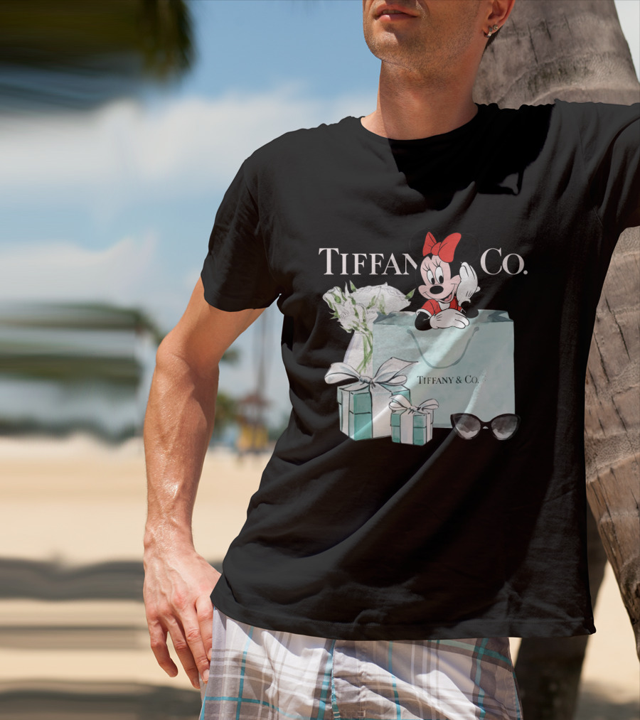 Tiffany And Co Minnie Mouse Bag Flowers Sunglasses T-Shirt