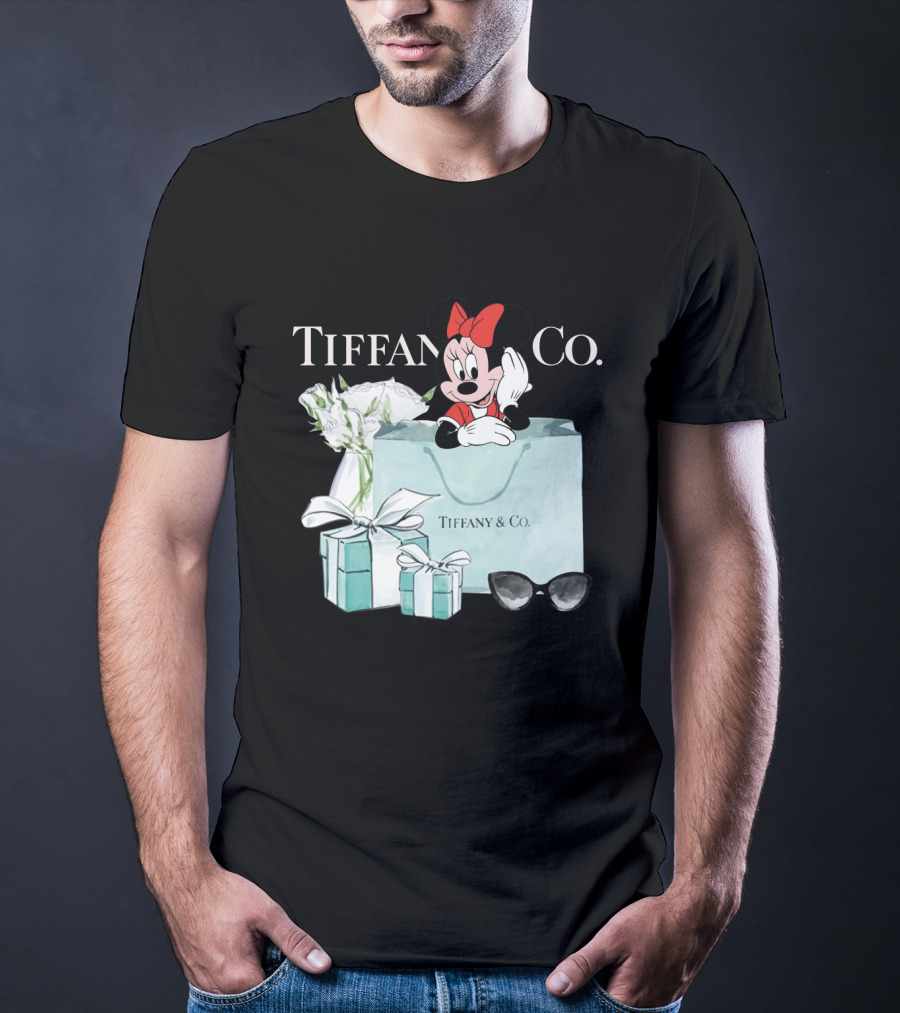 Tiffany And Co Minnie Mouse Bag Flowers Sunglasses T-Shirt