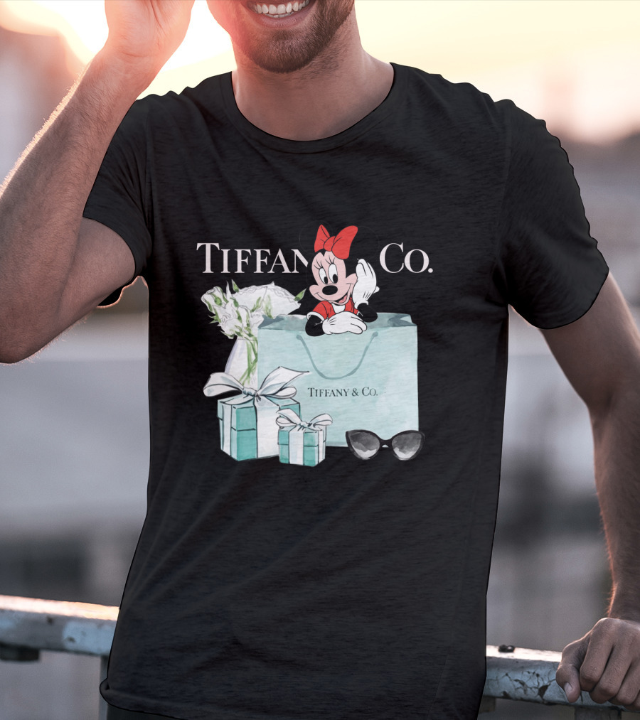 Tiffany And Co Minnie Mouse Bag Flowers Sunglasses T-Shirt
