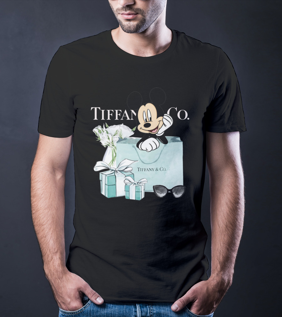 Tiffany And Co Mickey Mouse With Gift Boxes And Flowers T-Shirt