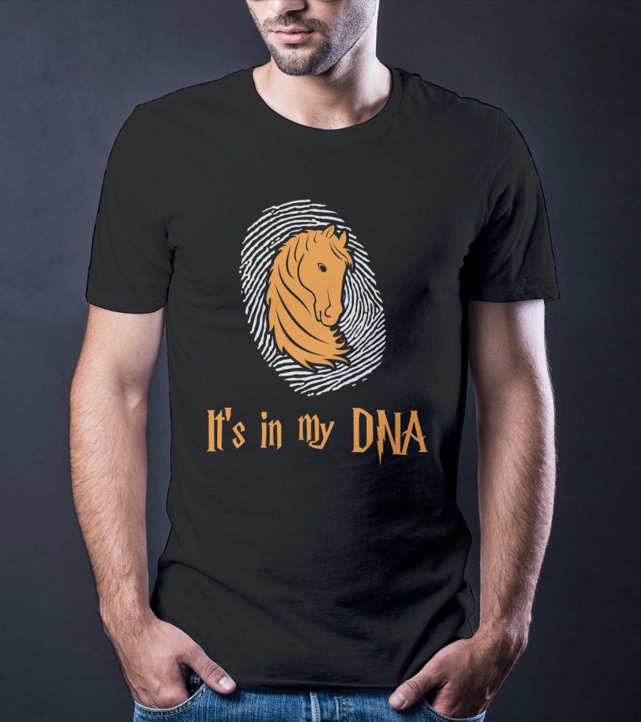 It's In My DNA Horse Love With Horse And Fingerprint T-Shirt