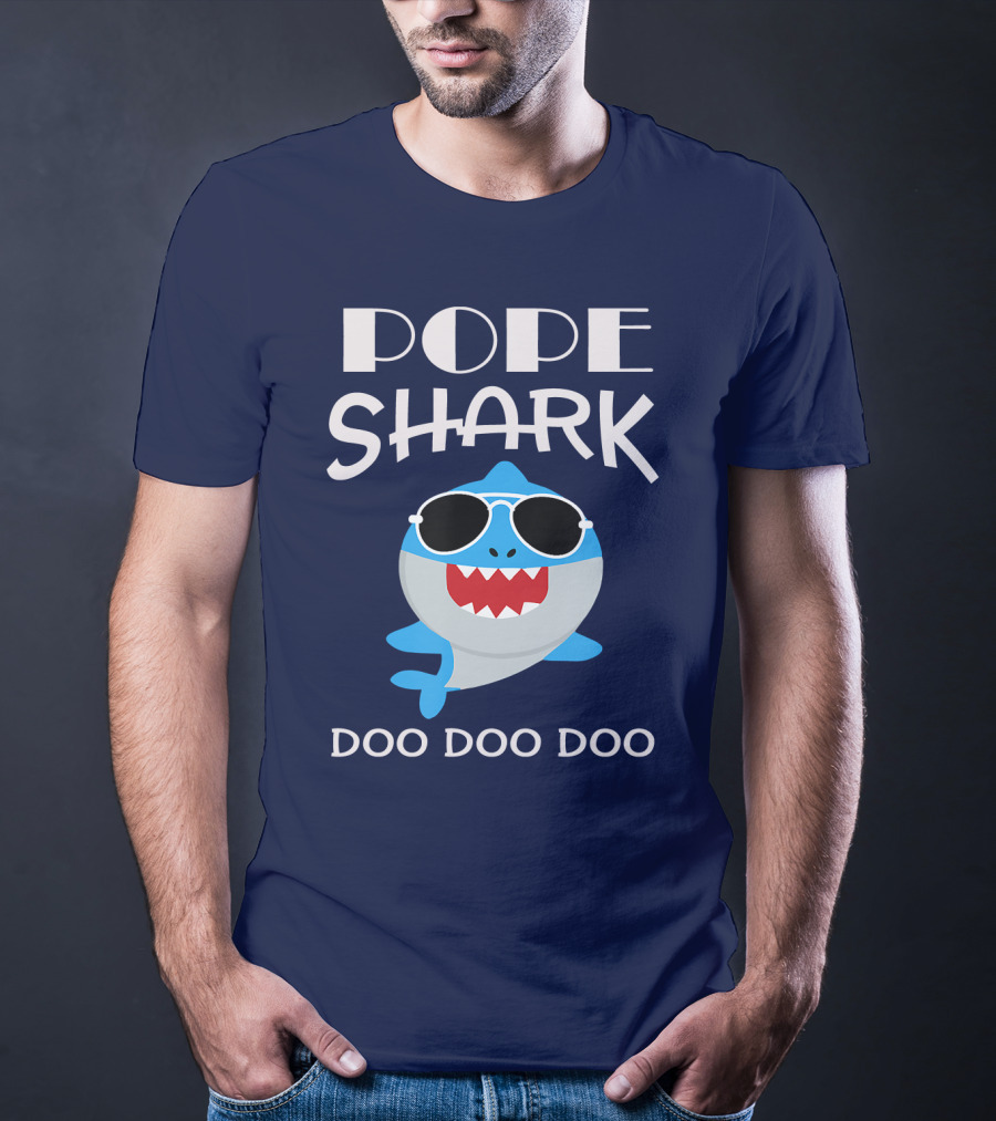 Pope Shark Doo Doo Doo Sunglasses Bite T-Shirt