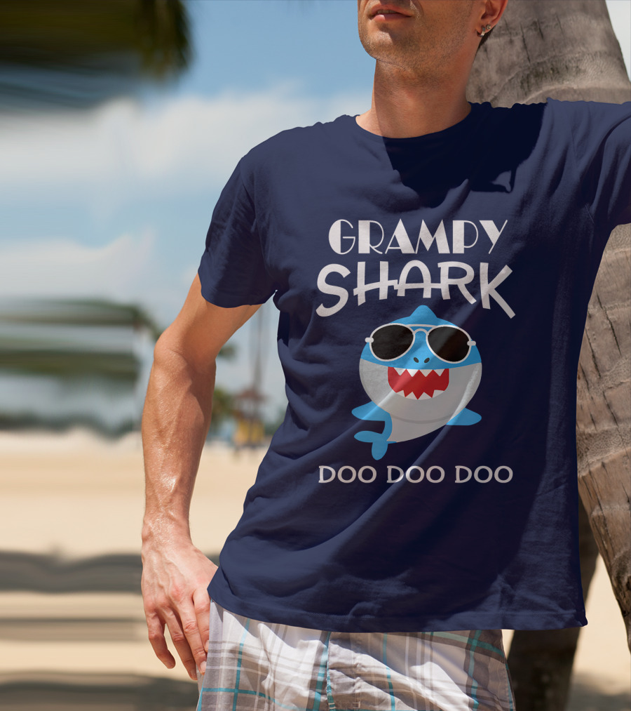 Grampy Shark Doo Doo Doo Sunglasses Fun T-Shirt
