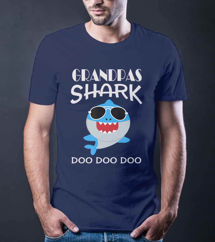 Grandpas Shark Doo Doo Doo Sunglasses Cartoon T-Shirt