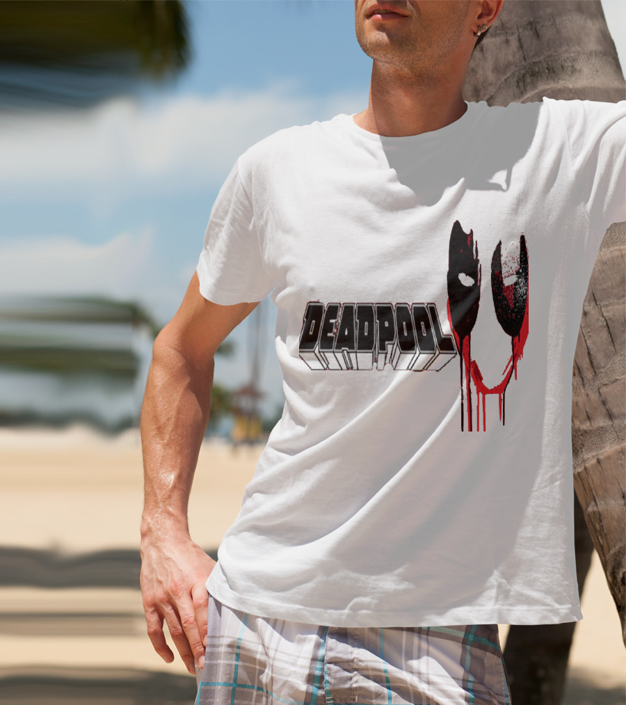 Deadpool Marvel Dripping Mask T-Shirt