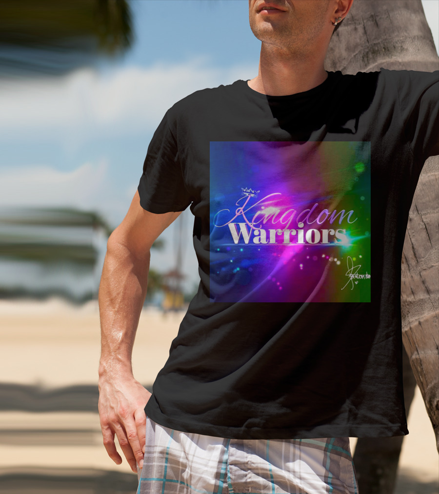 Kingdom Warriors With Crown And Signature In Vibrant Multicolor Light Burst T-Shirt