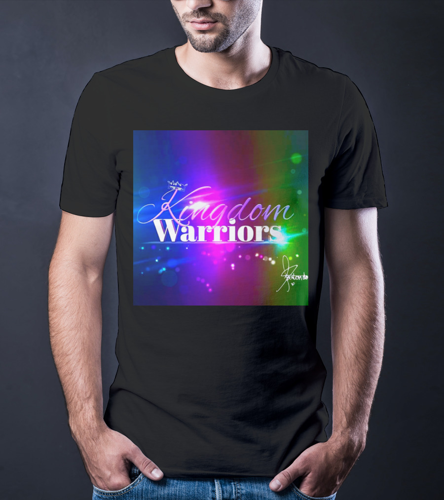 Kingdom Warriors With Crown And Signature In Vibrant Multicolor Light Burst T-Shirt
