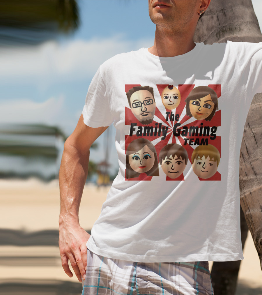 Family Gaming Team Characters With Text Burst T-Shirt