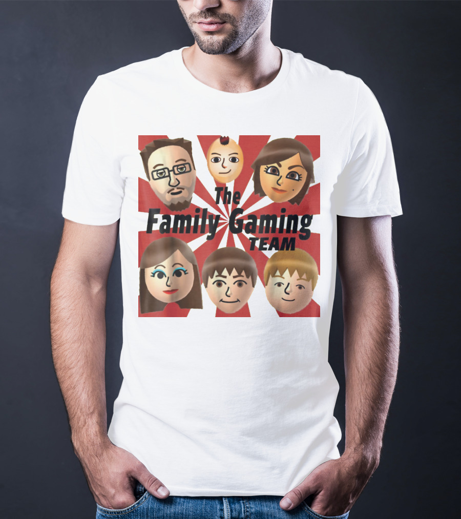 Family Gaming Team Characters With Text Burst T-Shirt
