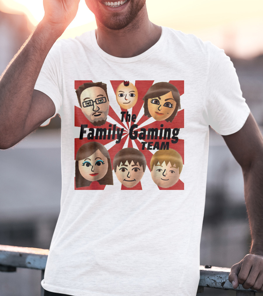 Family Gaming Team Characters With Text Burst T-Shirt