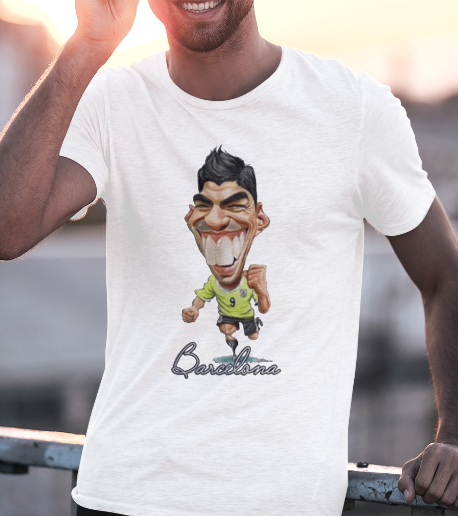 Barcelona Jugadores De Futbol En Caricaturas Número 9 T-Shirt