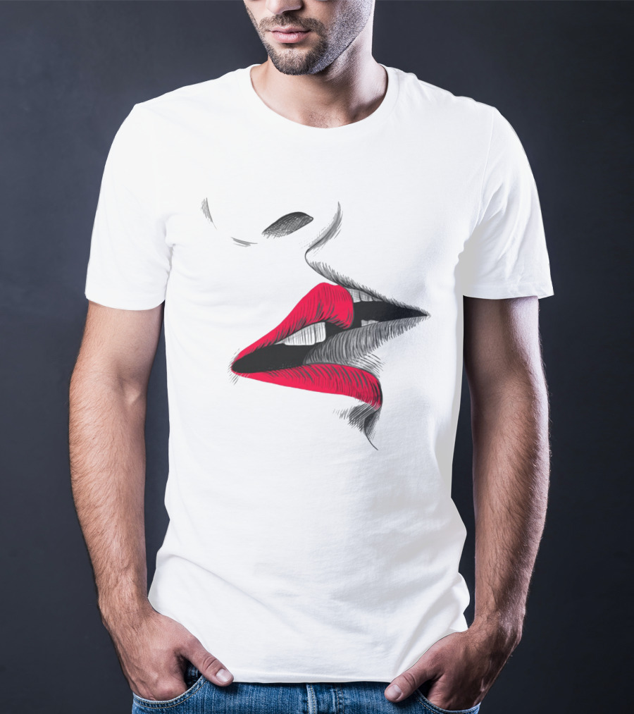 Good Morning I Love You Cool Red Lips T-Shirt