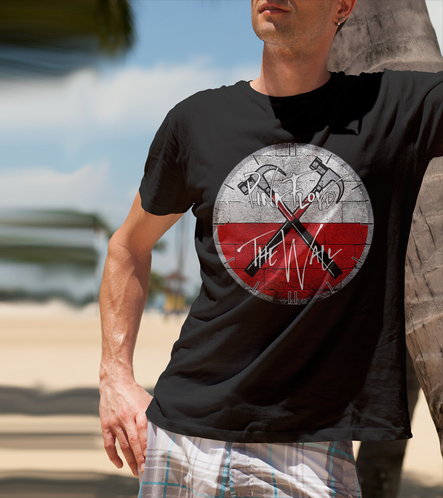 Pink Floyd The Wall Crossed Hammers Brick Circle T-Shirt