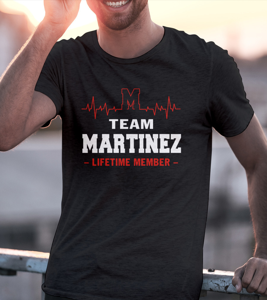 Team Martinez Lifetime Member Red Heartbeat Line M T-Shirt