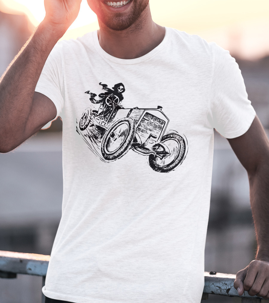 Vintage Death Racing Grim Reaper In High-Speed Race Car T-Shirt