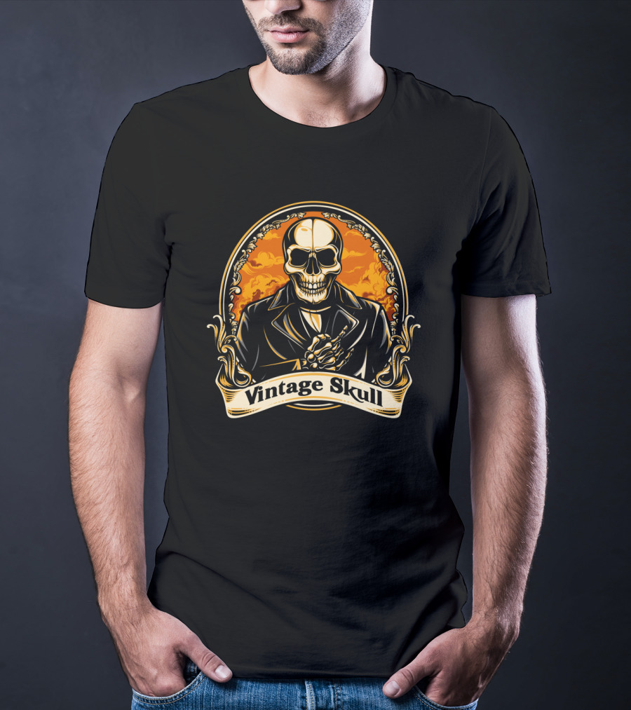 Vintage Skull Vintage Suit Iconic T-Shirt