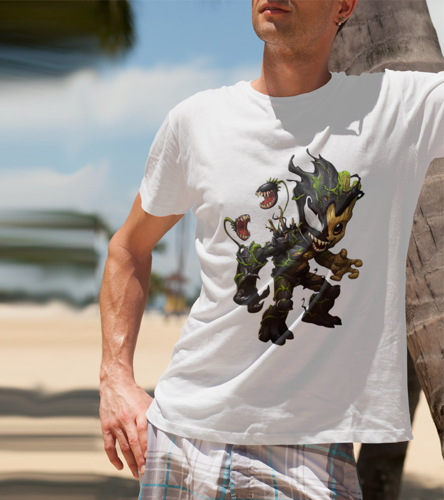 Baby Groot Venom Mashup Character Fusion T-Shirt