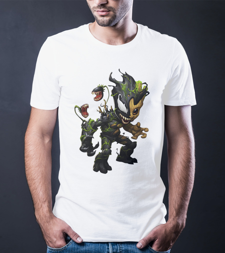 Baby Groot Venom Mashup Character Fusion T-Shirt