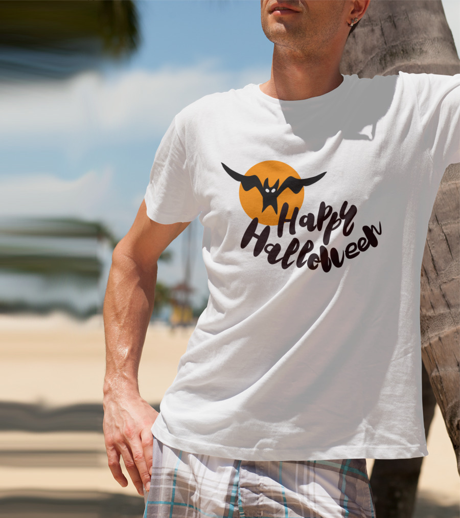 Happy Halloween Cartoon Bat T-Shirt