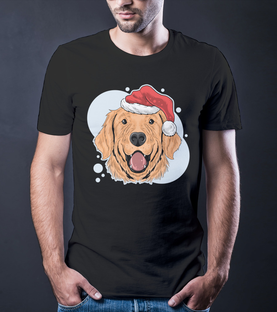 Christmas Dog Santa Claus Hat T-Shirt