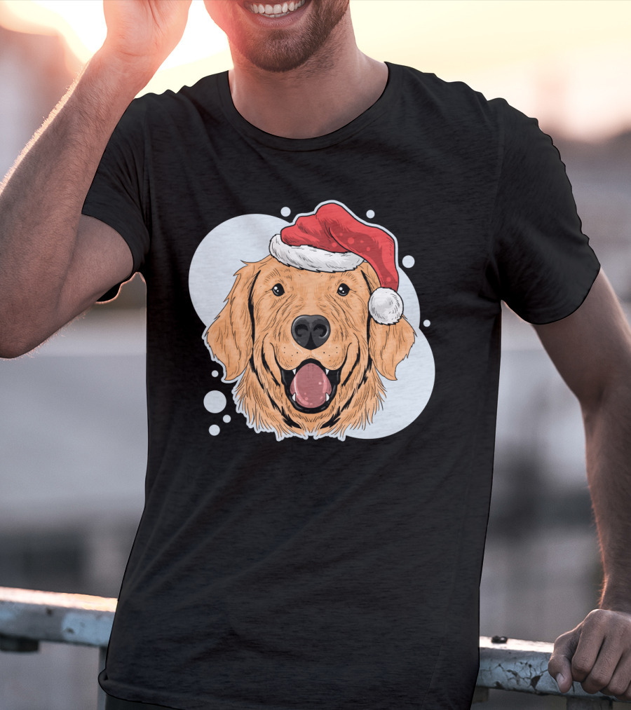 Christmas Dog Santa Claus Hat T-Shirt