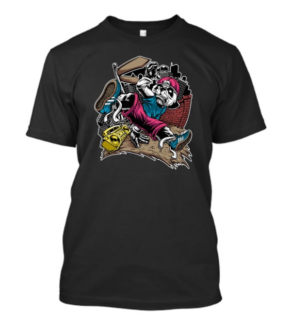 Kungfu Panda Boombox Break Dance Urban Vibes Music T-Shirt