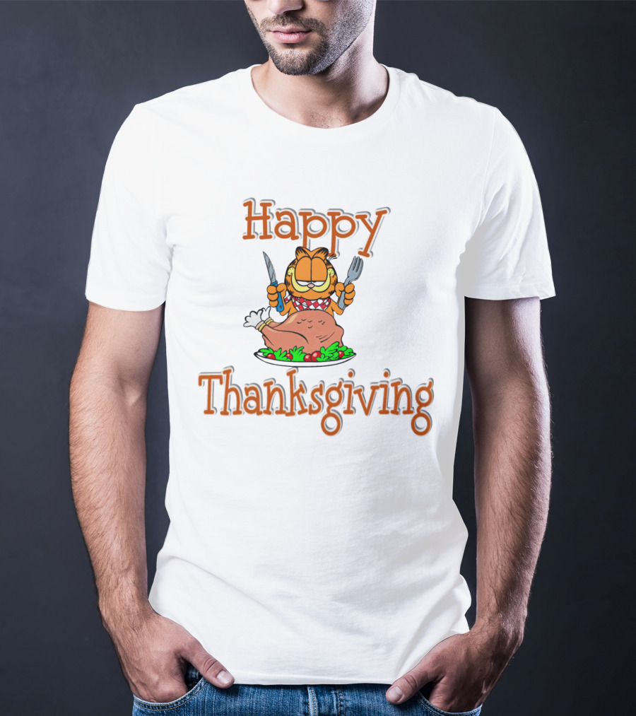 Happy Thanksgiving Garfield Turkey Feast T-Shirt