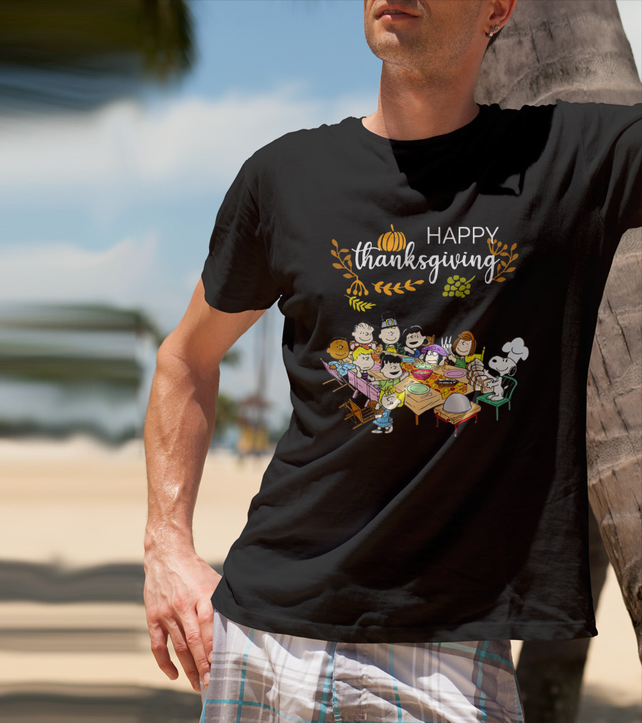 Peanuts Happy Thanksgiving Celebration With Snoopy And Friends T-Shirt