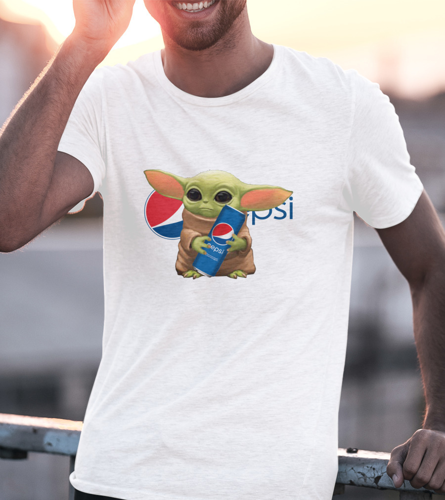 Baby Yoda Holding Pepsi Can With Pepsi T-Shirt