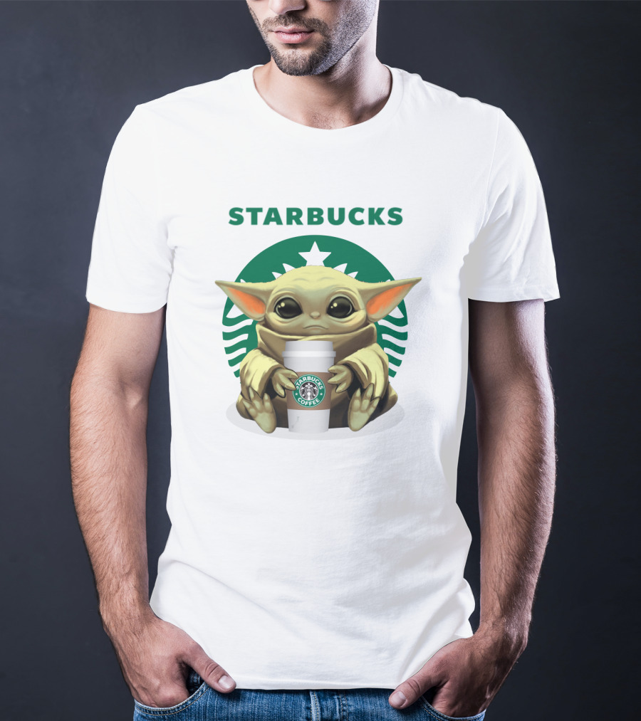 Baby Yoda Starbucks Coffee Icon Crossover T-Shirt