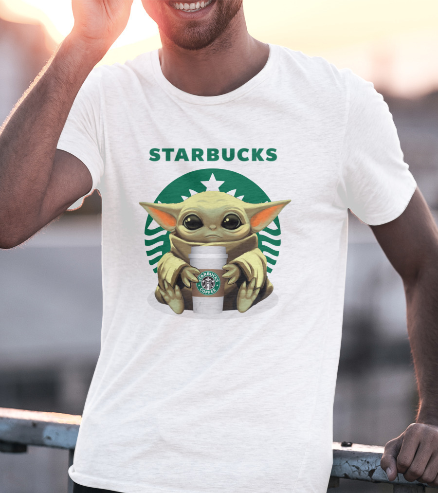 Baby Yoda Starbucks Coffee Icon Crossover T-Shirt